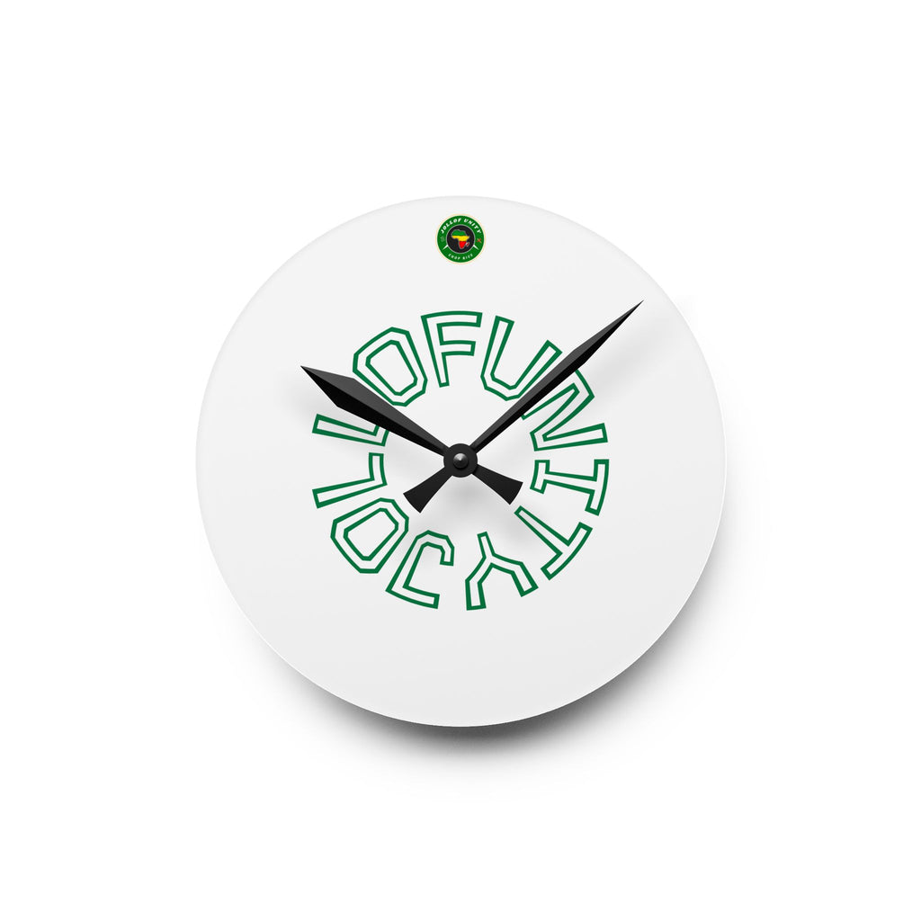 JollofUnity Acrylic Wall Clock with Bold Design