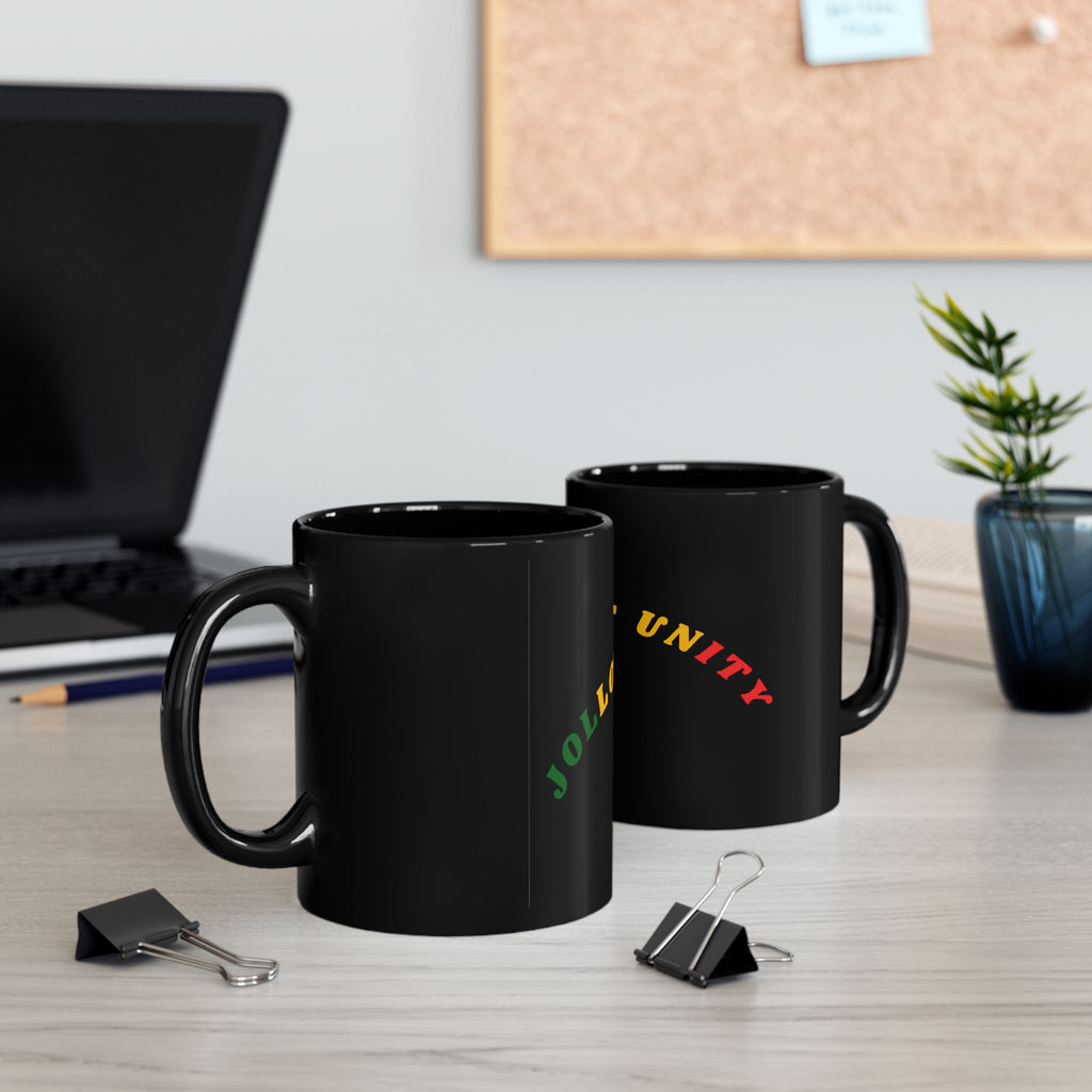 Black Ceramic Mug — "Soul of Unity" Rasta Pride Coffee Cup (11oz & 15oz)