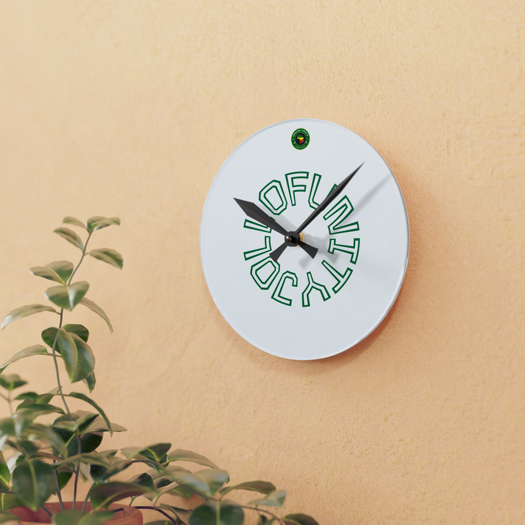 JollofUnity Acrylic Wall Clock with Bold Design